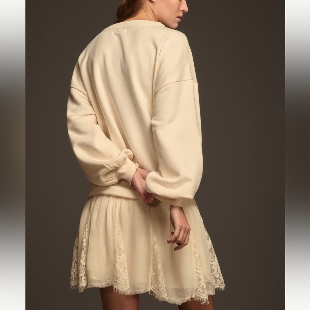 Pilcro Cream Graphic Sweatshirt Dress - Picture 2 of 5